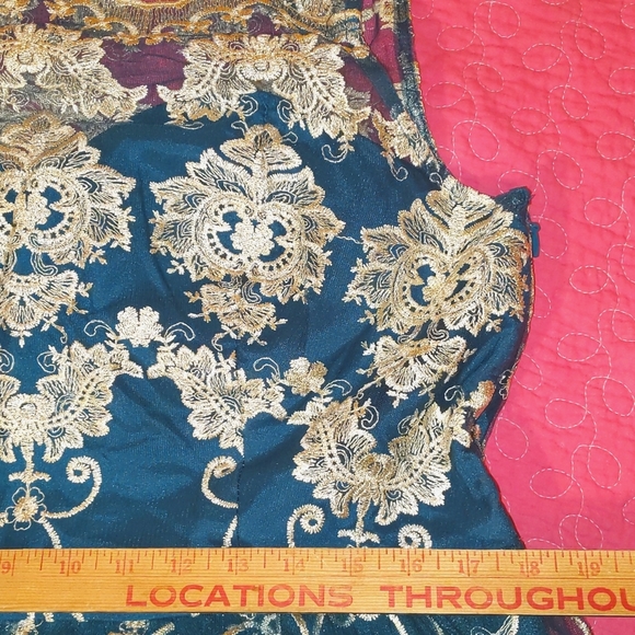 NWT Chi Chi London Gorgeous Teal Retro Party Prom Dress 16 - Picture 8 of 12